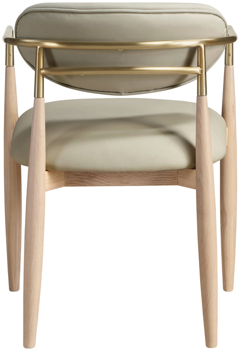 Harlow Taupe Vegan Leather Upholstered Dining Arm Chair, 2-Piece