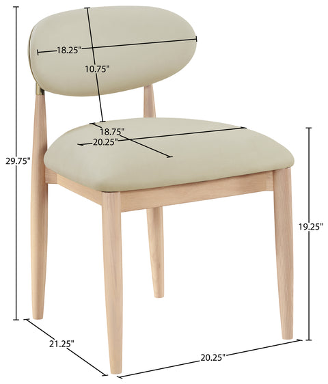 Harlow Taupe Vegan Leather Upholstered Dining Side Chair, 2-Piece