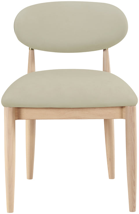 Harlow Taupe Vegan Leather Upholstered Dining Side Chair, 2-Piece