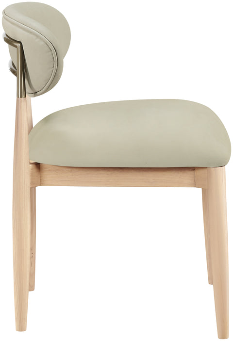 Harlow Taupe Vegan Leather Upholstered Dining Side Chair, 2-Piece