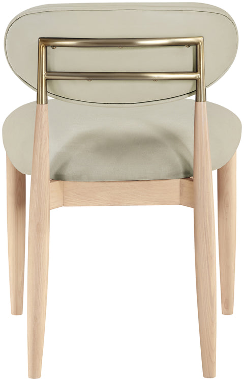 Harlow Taupe Vegan Leather Upholstered Dining Side Chair, 2-Piece