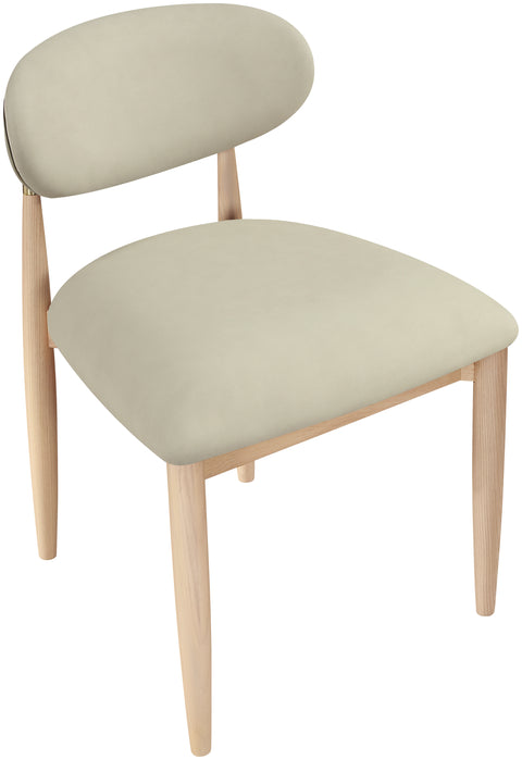 Harlow Taupe Vegan Leather Upholstered Dining Side Chair, 2-Piece