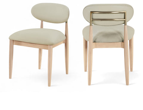 Harlow Taupe Vegan Leather Upholstered Dining Side Chair, 2-Piece