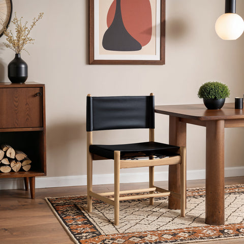 Isolde Black Vegan Leather Upholstered Dining Chair, 2-Piece