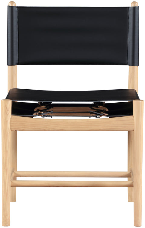 Isolde Black Vegan Leather Upholstered Dining Chair, 2-Piece