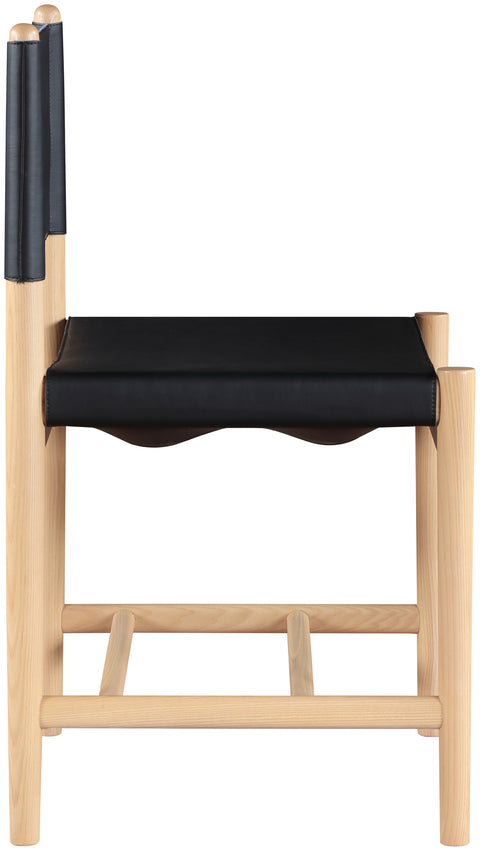 Isolde Black Vegan Leather Upholstered Dining Chair, 2-Piece