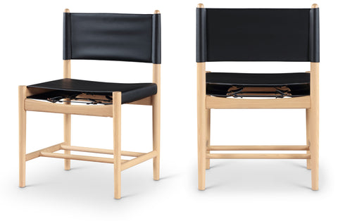 Isolde Black Vegan Leather Upholstered Dining Chair, 2-Piece