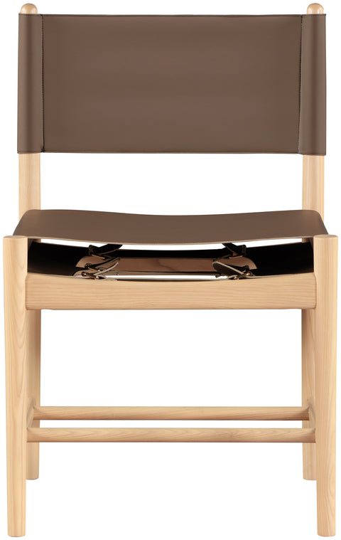 Isolde Brown Vegan Leather Upholstered Dining Chair , 2-Piece (Style 1)