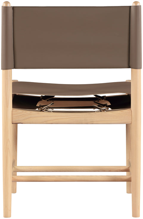 Isolde Brown Vegan Leather Upholstered Dining Chair , 2-Piece (Style 1)