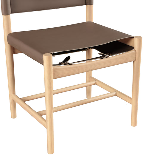 Isolde Brown Vegan Leather Upholstered Dining Chair , 2-Piece (Style 1)