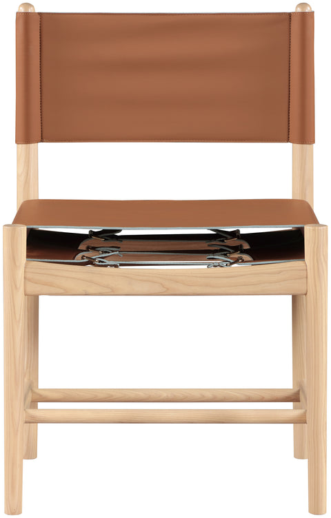 Isolde Cognac Vegan Leather Upholstered Dining Chair , 2-Piece (Style 1)