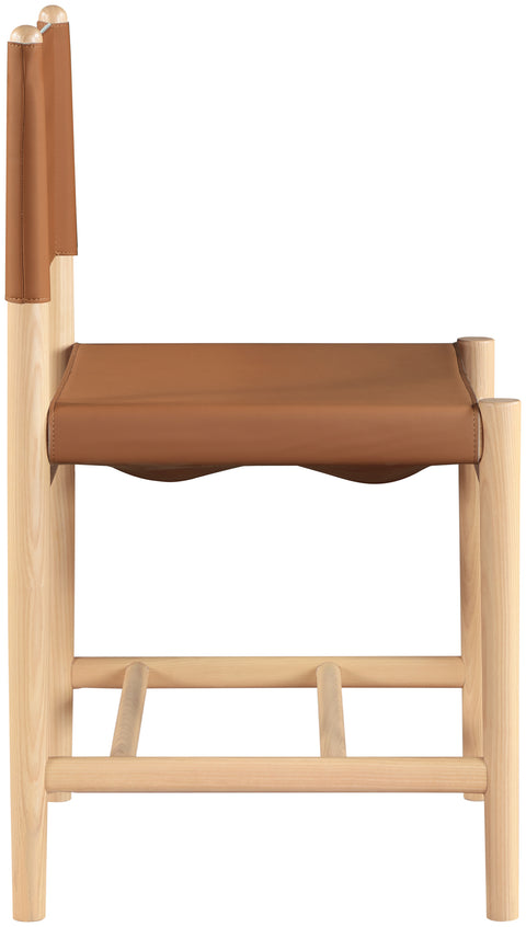 Isolde Cognac Vegan Leather Upholstered Dining Chair , 2-Piece (Style 1)