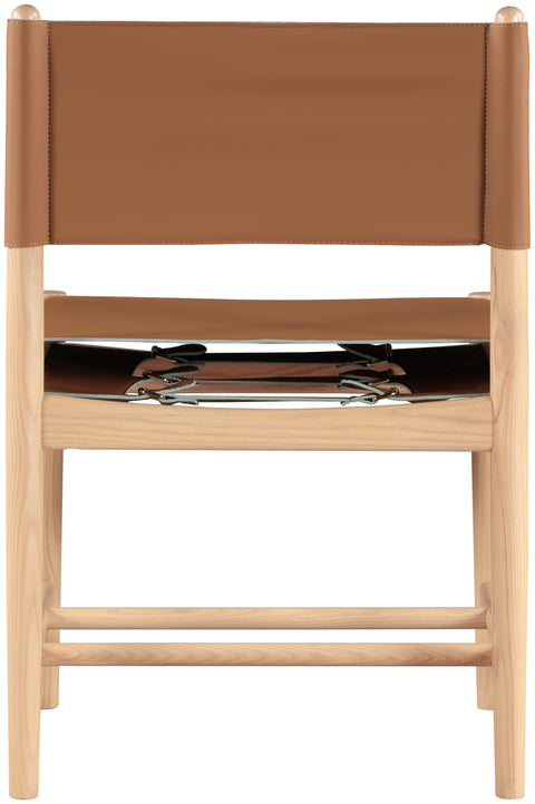 Isolde Cognac Vegan Leather Upholstered Dining Chair , 2-Piece (Style 1)