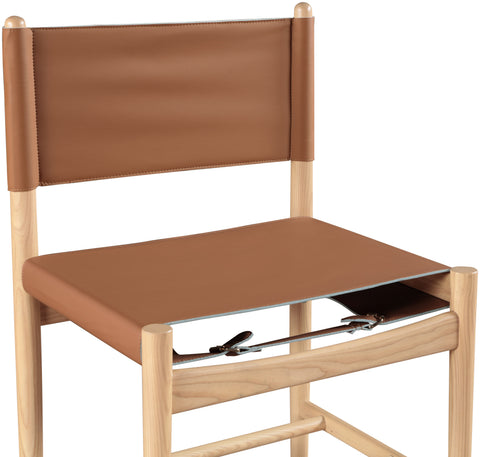 Isolde Cognac Vegan Leather Upholstered Dining Chair , 2-Piece (Style 1)