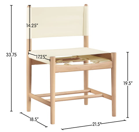 Isolde Cream Vegan Leather Upholstered Dining Chair , 2-Piece (Style 1)