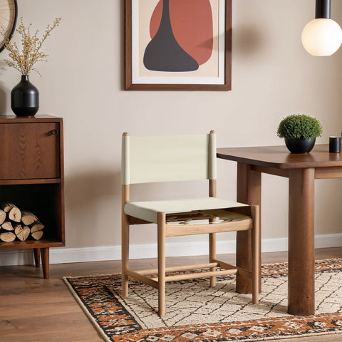 Isolde Cream Vegan Leather Upholstered Dining Chair , 2-Piece (Style 1)