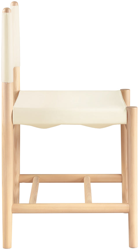 Isolde Cream Vegan Leather Upholstered Dining Chair , 2-Piece (Style 1)