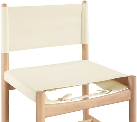 Isolde Cream Vegan Leather Upholstered Dining Chair , 2-Piece (Style 1)