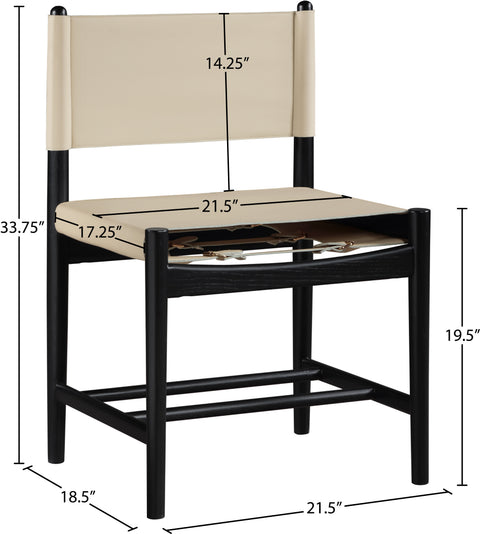 Isolde Beige Vegan Leather Upholstered Dining Chair , 2-Piece (Style 1)