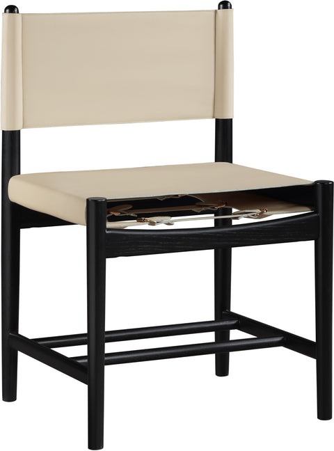 Isolde Beige Vegan Leather Upholstered Dining Chair , 2-Piece (Style 1)