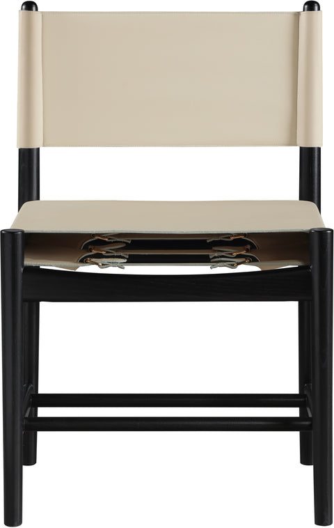 Isolde Beige Vegan Leather Upholstered Dining Chair , 2-Piece (Style 1)