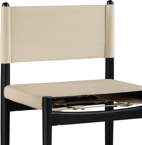 Isolde Beige Vegan Leather Upholstered Dining Chair , 2-Piece (Style 1)
