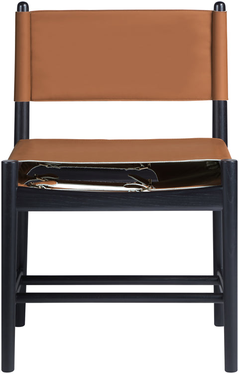 Isolde Cognac Vegan Leather Upholstered Dining Chair , 2-Piece (Style 2)