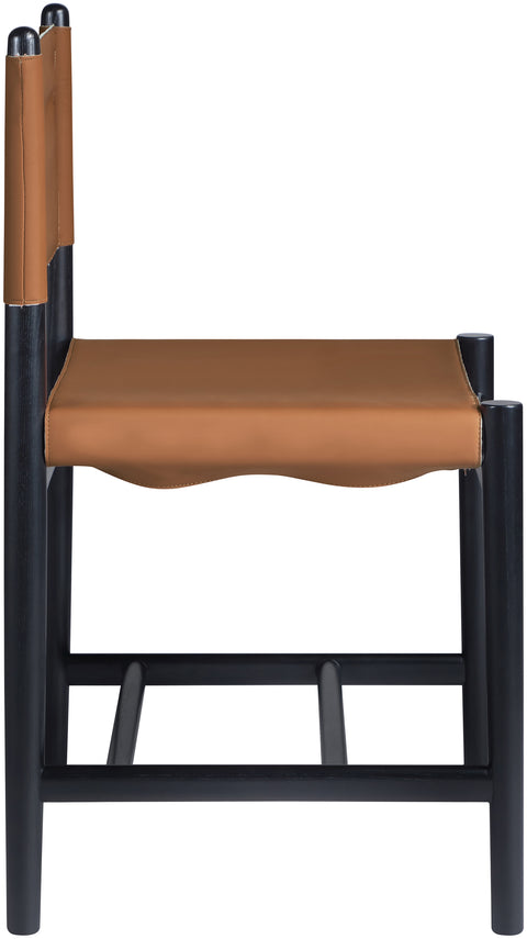 Isolde Cognac Vegan Leather Upholstered Dining Chair , 2-Piece (Style 2)