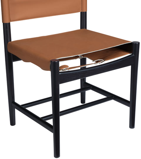 Isolde Cognac Vegan Leather Upholstered Dining Chair , 2-Piece (Style 2)