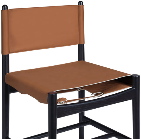 Isolde Cognac Vegan Leather Upholstered Dining Chair , 2-Piece (Style 2)
