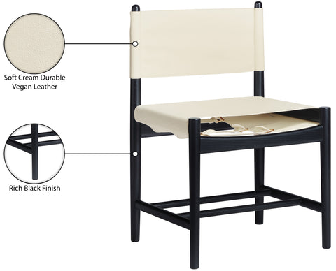 Isolde Cream Vegan Leather Upholstered Dining Chair , 2-Piece (Style 2)