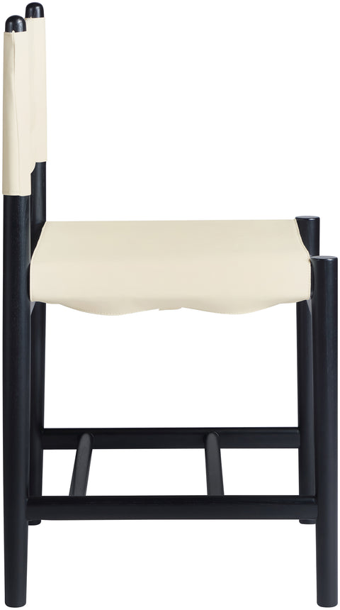 Isolde Cream Vegan Leather Upholstered Dining Chair , 2-Piece (Style 2)