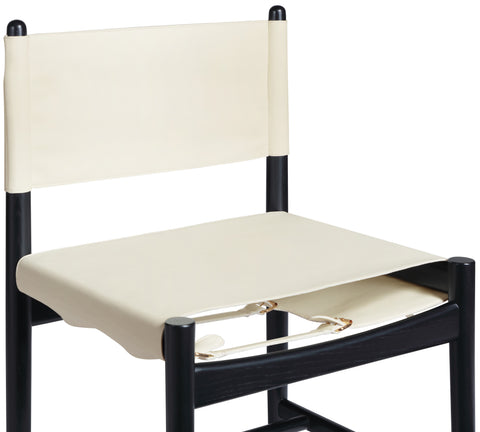 Isolde Cream Vegan Leather Upholstered Dining Chair , 2-Piece (Style 2)