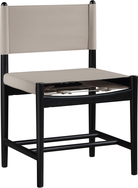 Isolde Taupe Vegan Leather Upholstered Dining Chair, 2-Piece