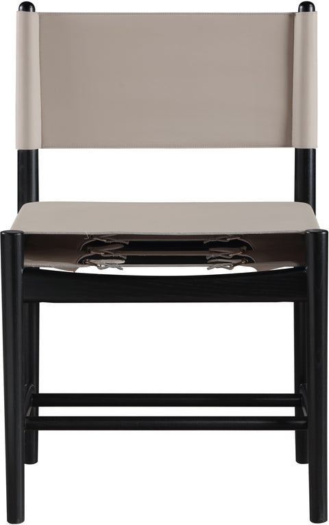 Isolde Taupe Vegan Leather Upholstered Dining Chair, 2-Piece