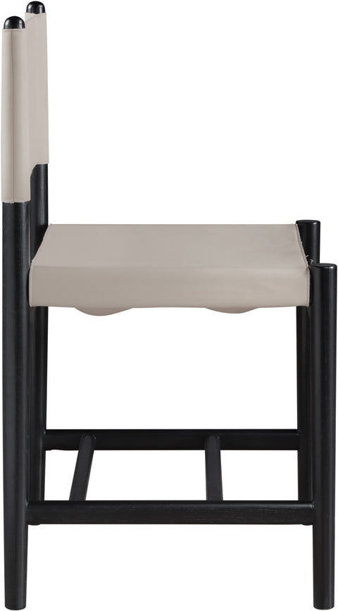 Isolde Taupe Vegan Leather Upholstered Dining Chair, 2-Piece