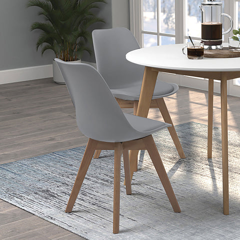 Kingman Polypropylene Dining Side Chair Grey (Set of 2)Grey