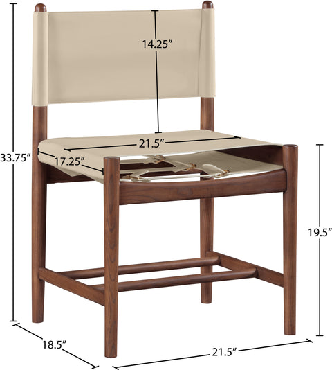 Isolde Beige Vegan Leather Upholstered Dining Chair , 2-Piece (Style 2)