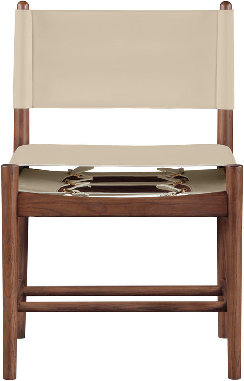 Isolde Beige Vegan Leather Upholstered Dining Chair , 2-Piece (Style 2)