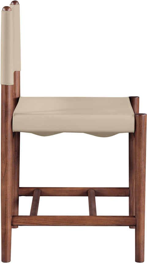 Isolde Beige Vegan Leather Upholstered Dining Chair , 2-Piece (Style 2)