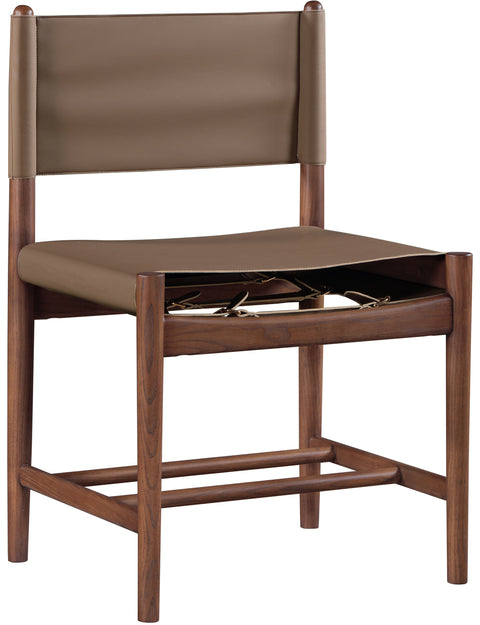 Isolde Brown Vegan Leather Upholstered Dining Chair , 2-Piece (Style 2)