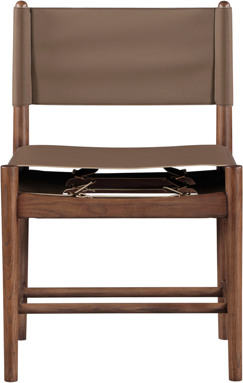 Isolde Brown Vegan Leather Upholstered Dining Chair , 2-Piece (Style 2)
