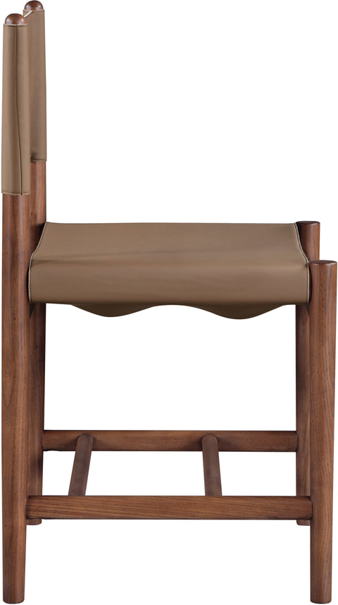 Isolde Brown Vegan Leather Upholstered Dining Chair , 2-Piece (Style 2)