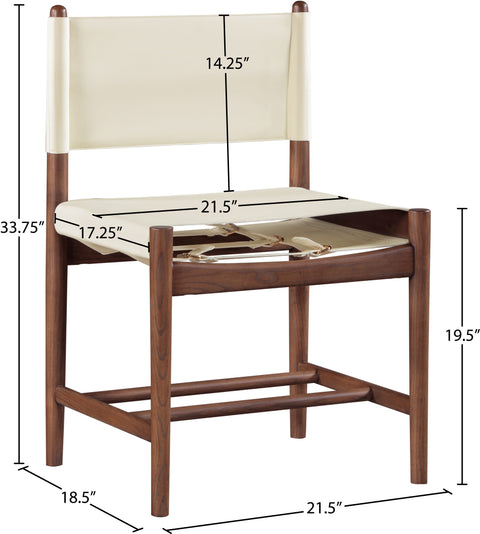 Isolde Cream Vegan Leather Upholstered Dining Chair , 2-Piece (Style 3)