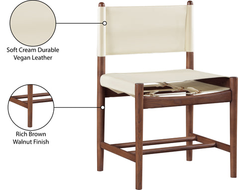 Isolde Cream Vegan Leather Upholstered Dining Chair , 2-Piece (Style 3)