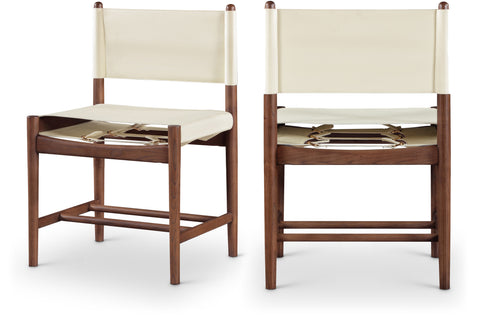 Isolde Cream Vegan Leather Upholstered Dining Chair , 2-Piece (Style 3)