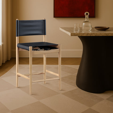 Rhea Vegan Leather Upholstered Counter Stool, 1 Piece