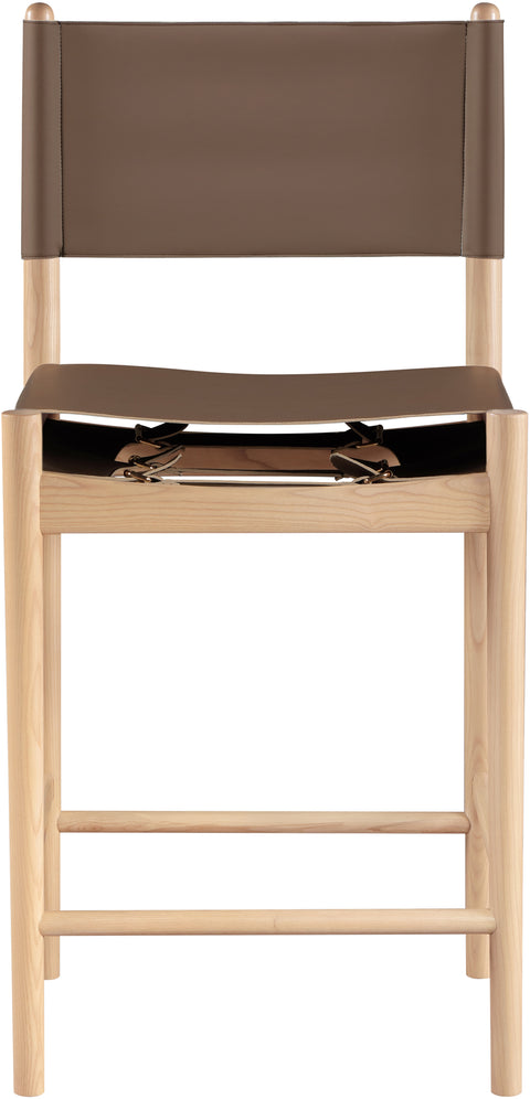 Isolde Brown Vegan Leather Upholstered Counter Stool , 1 Piece (Style 1)