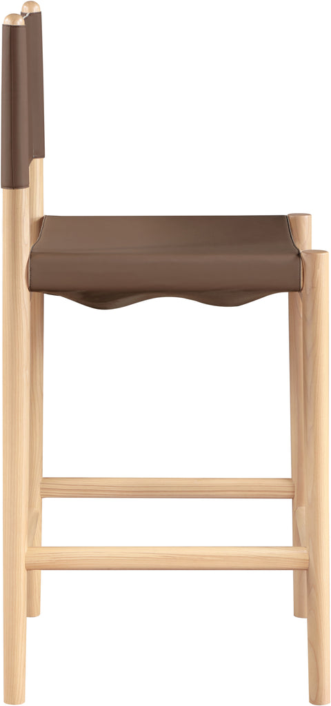 Isolde Brown Vegan Leather Upholstered Counter Stool , 1 Piece (Style 1)