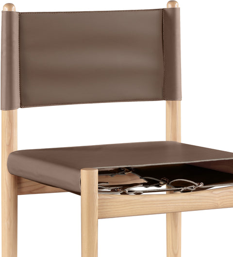 Isolde Brown Vegan Leather Upholstered Counter Stool , 1 Piece (Style 1)